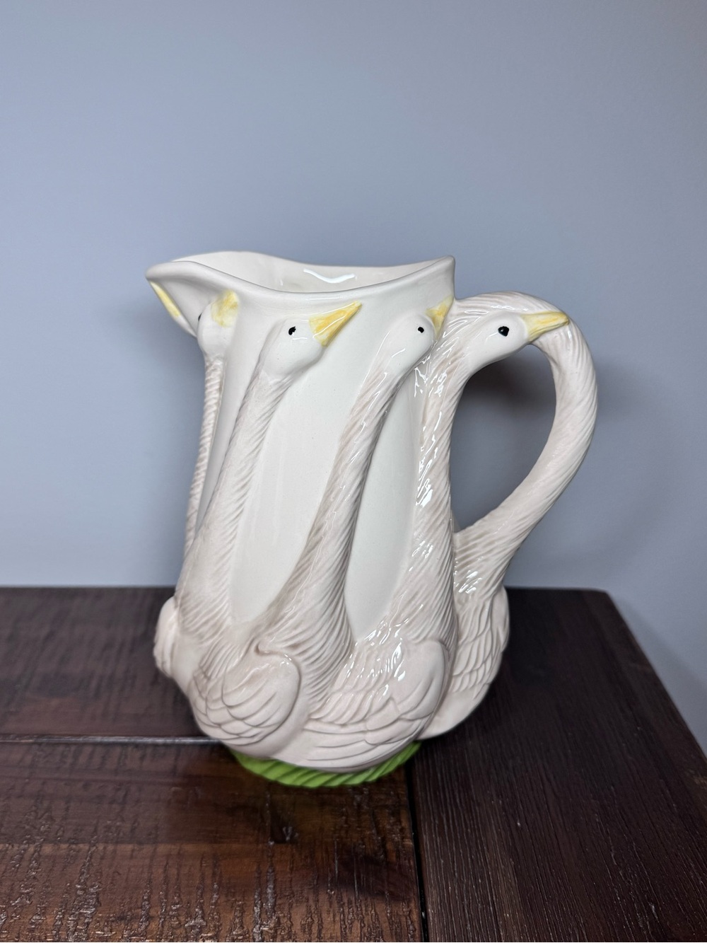 White Ceramic Geese Pitcher - Farmhouse Cottage core Decor - Picture 2 of 15